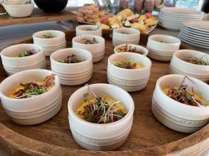 Egg bakes with pancetta (Catering002)